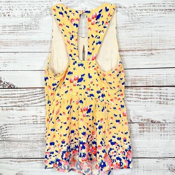 ModCloth Women's Keyhole Floral Sleeveless Tank Top Blouse Multi-Color Small - Picture 10 of 11